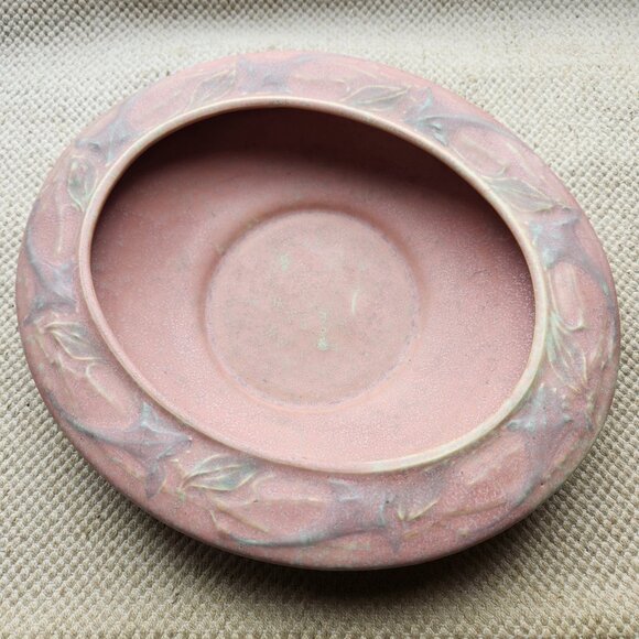 Roseville Other - Roseville American Art Pottery Vintage Deco Pink Cremona Shallow Oval Bowl 1928
